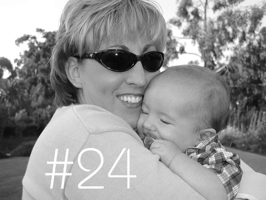 Santa Barbara, CA. Holding baby Jack-o. 2002