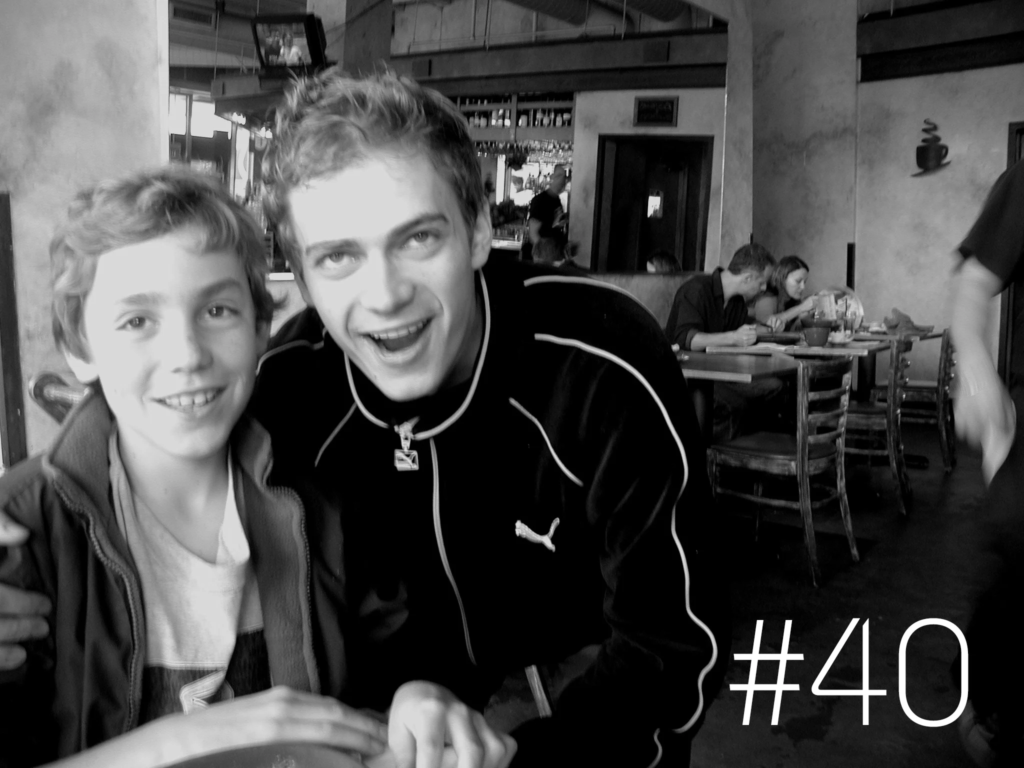 Beverly Hills, CA. Josh and Luke at the Newsroom. 2003
