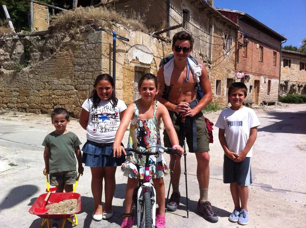 Castro Jeriz, Spain. Josh and the human GPS gang. 2013
