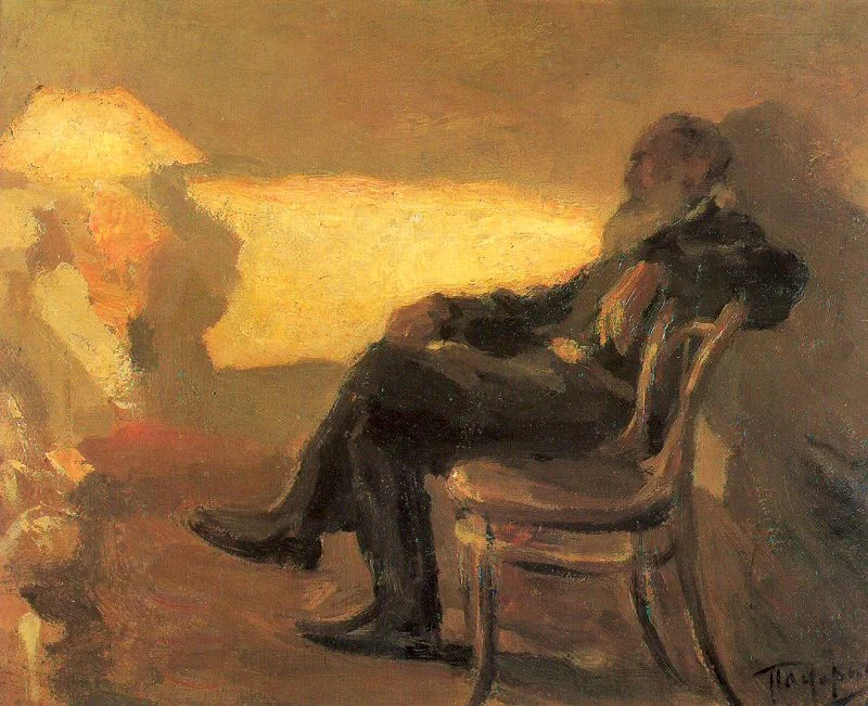 Portrait of Tolstoy at Yasnaya Polyana, by Leonid Pasternak.