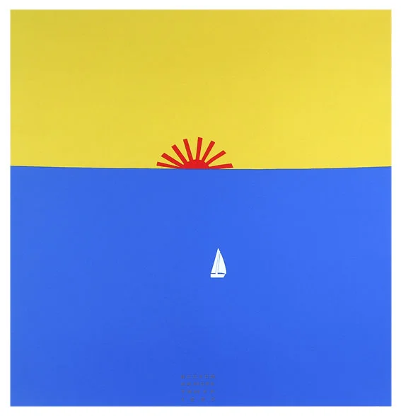 Sea Sunrise, 1990. Acrylic on fabric.