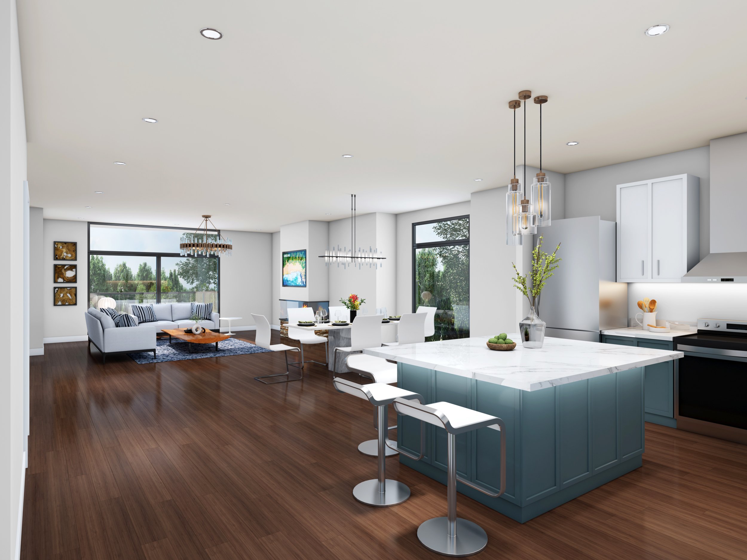 LIV-DIN-KITCHEN AT FULTON AVE TOWNHOMES, EAST POINT, GA