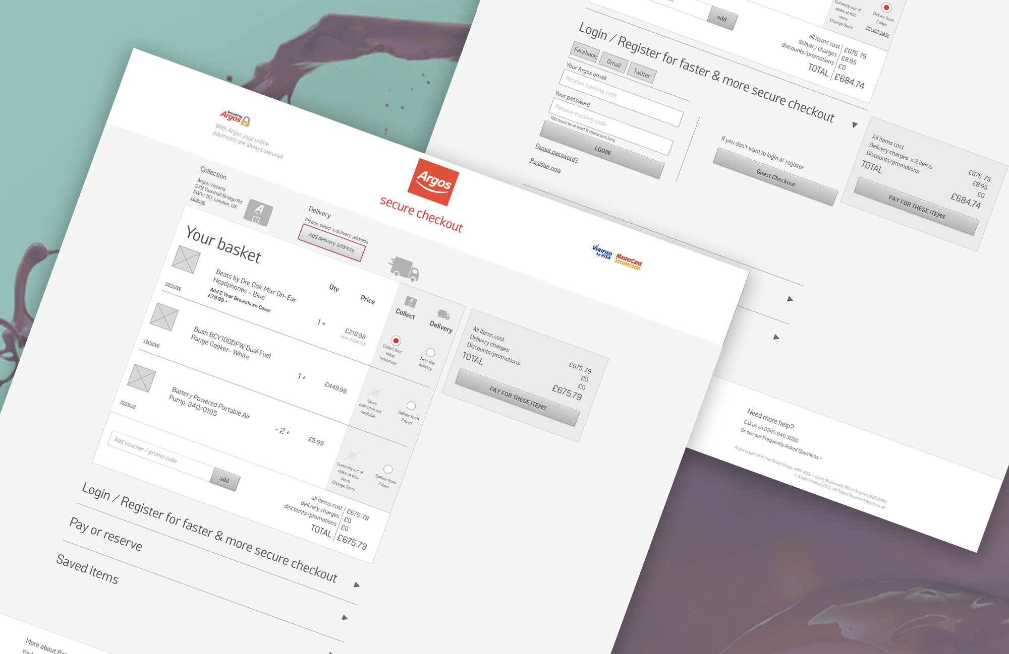 Single-page checkout: this approach let users choose a delivery and collection for different items in the same page. 