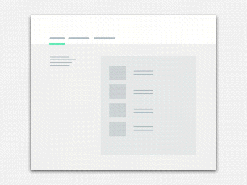 Tab transition and content loading 