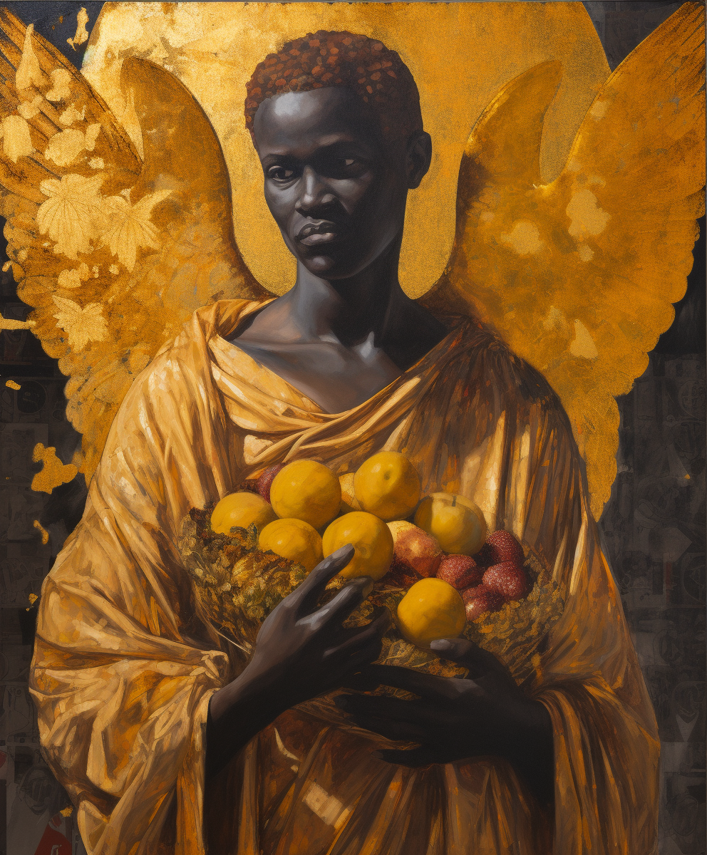 igorzet_an_angel_with_wings_and_holding_fruit_in_the_style_of_h_1b7726b5-eeb9-489b-8453-b600ec610d01.png