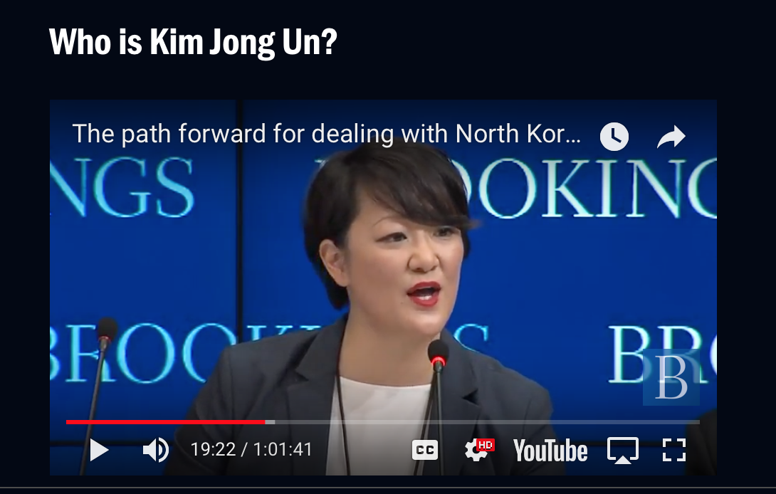 Brookings Institution: The path forward: Who is Kim Jong Un?