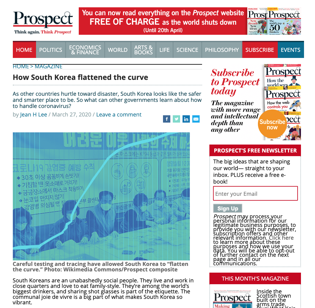 Prospect: How South Korea flattened the curve