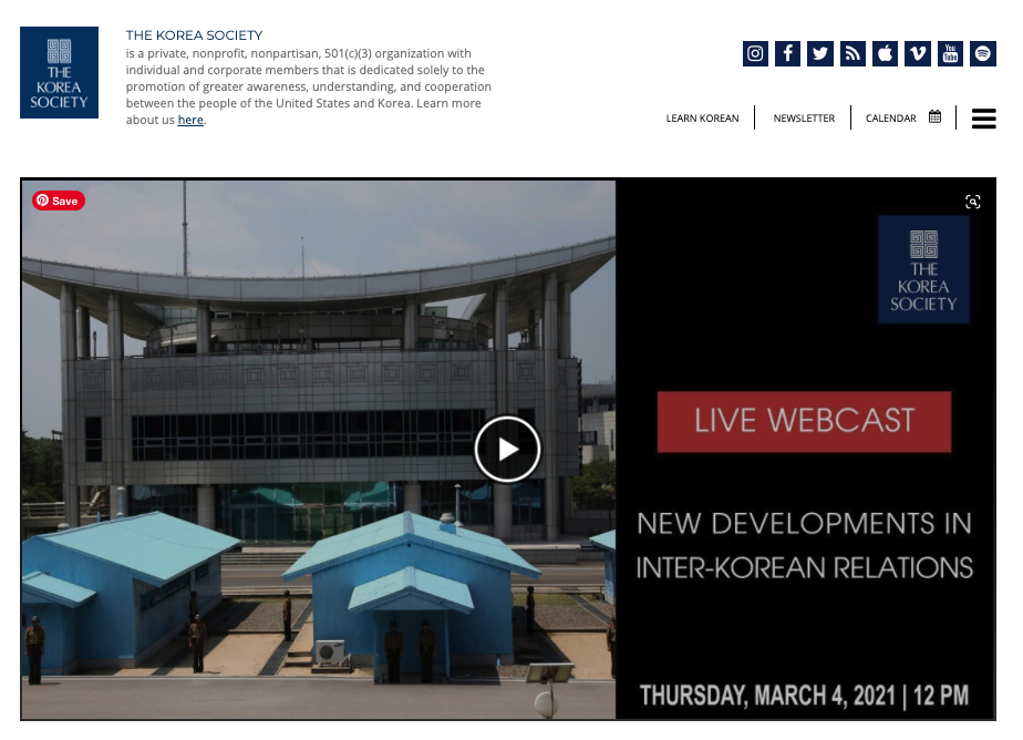 Korea Society: New Developments in Inter-Korea Relations