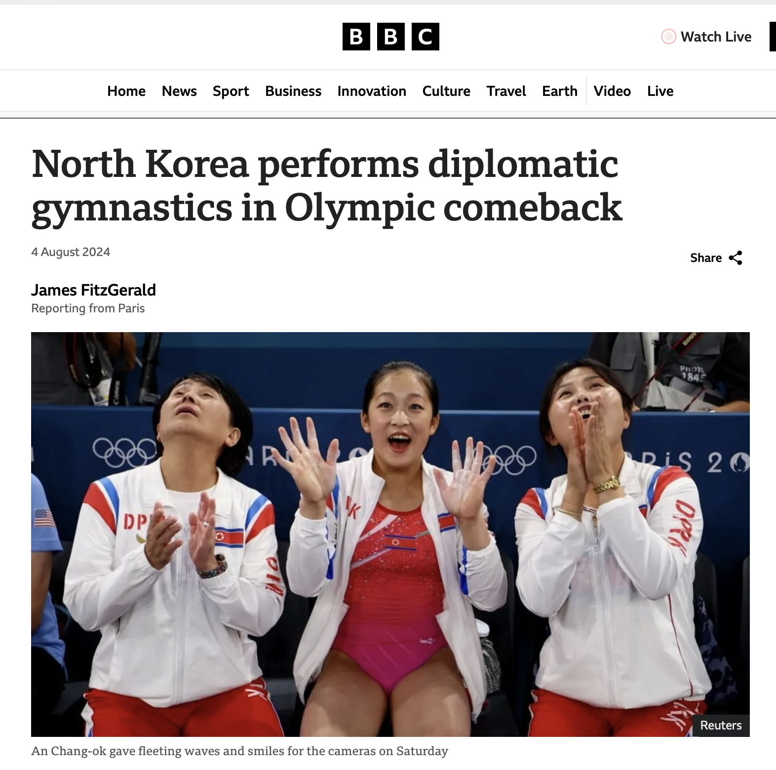 BBC: North Korea performs diplomatic gymnastics in Olympic comeback