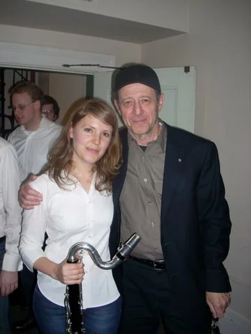 Posing with Steve Reich after performing Music for 18 Musicians with the Callithumpian Consort