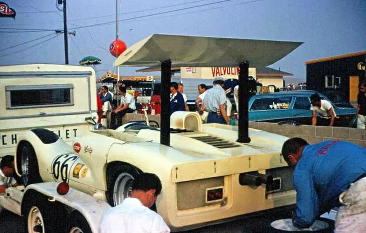 It was a simpler time. Getting to the track with an open trailer hauled by a standard Chevy pickup.