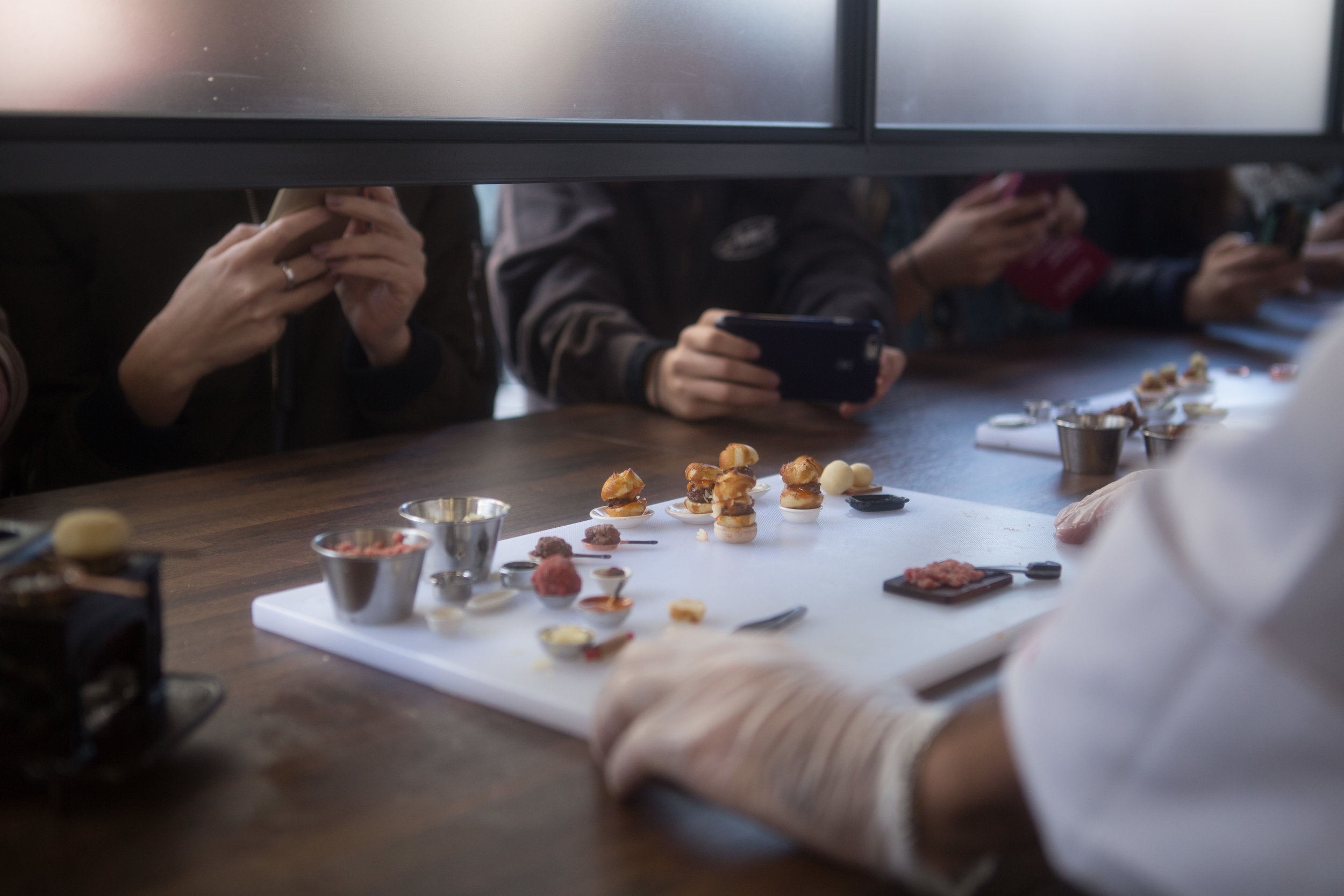 While people waited in line to order their tiny dishes, they could watch our chefs do tiny food demonstrations using real ingredients and two functioning mini stoves.