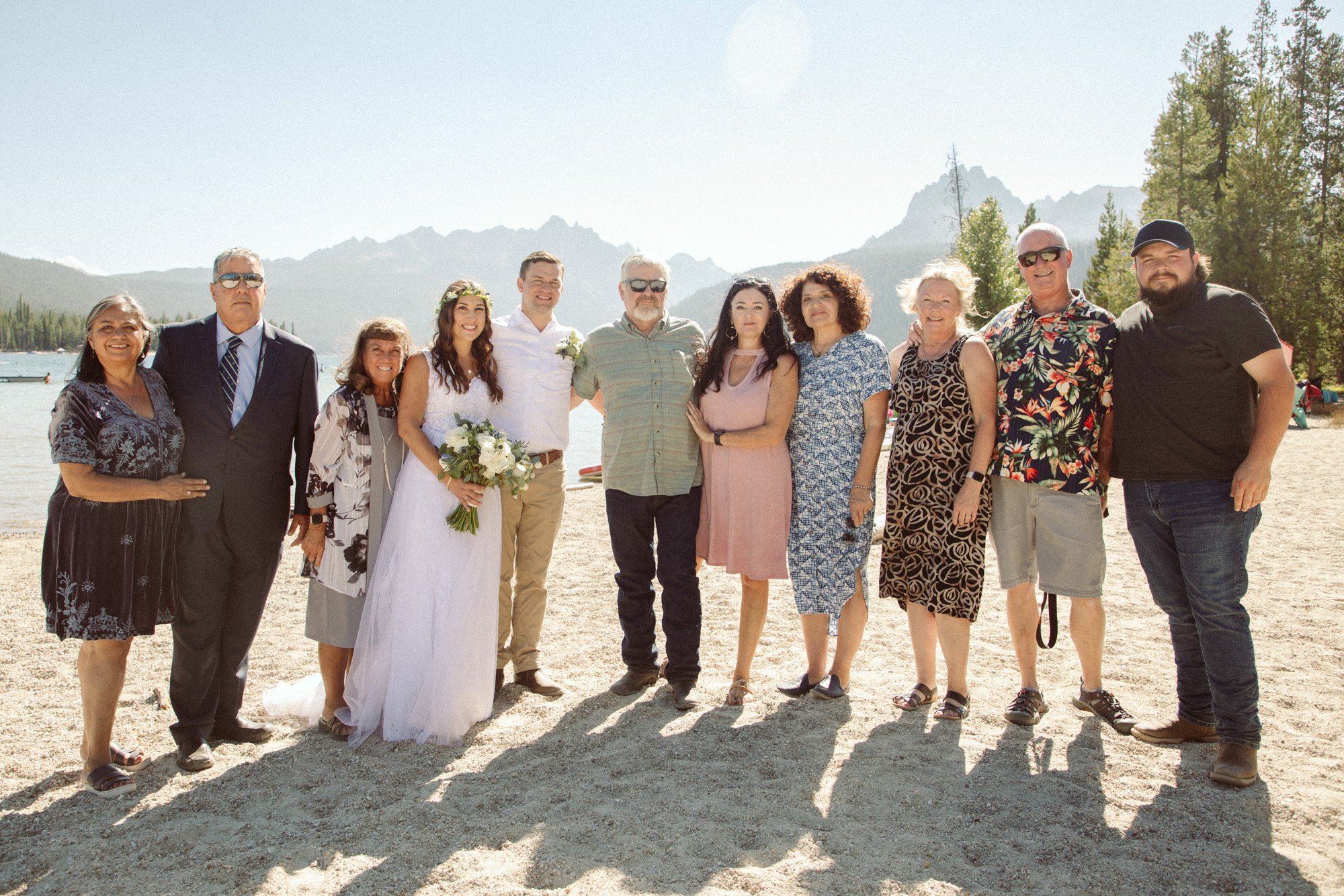 Lakeside summer elopement at Redfish Lake, Stanley, Idaho with photography by Tessa Sheehan