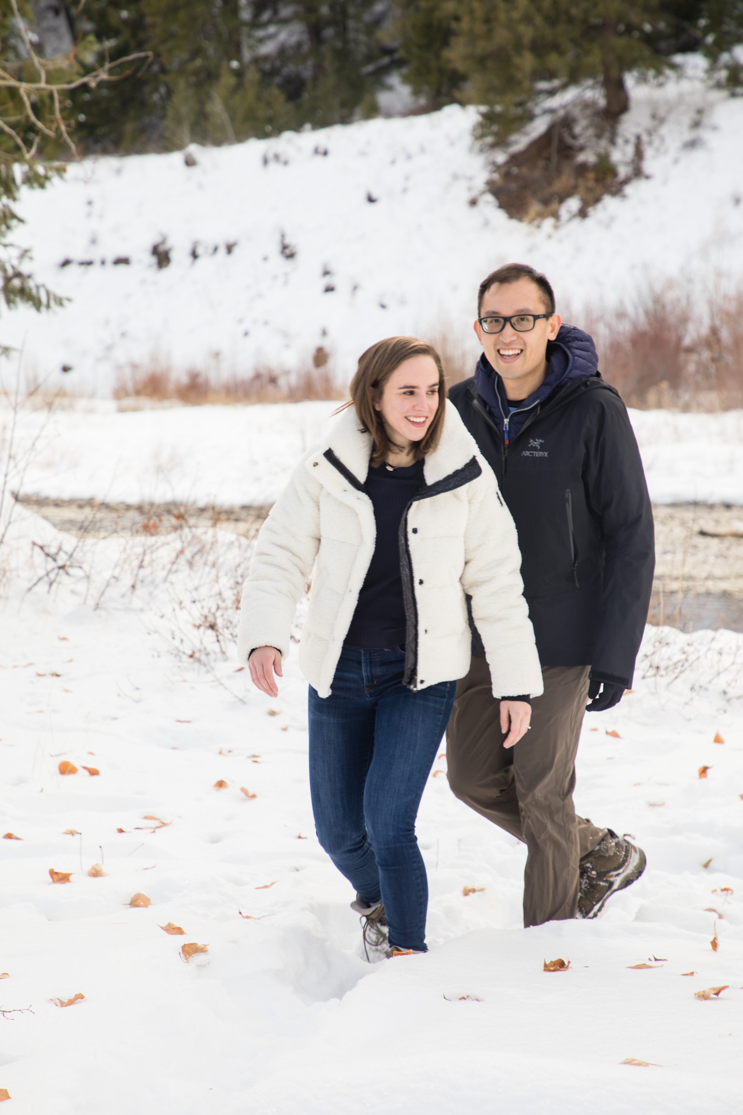 Nate and Hailey’s winter proposal in Ketchum, Idaho