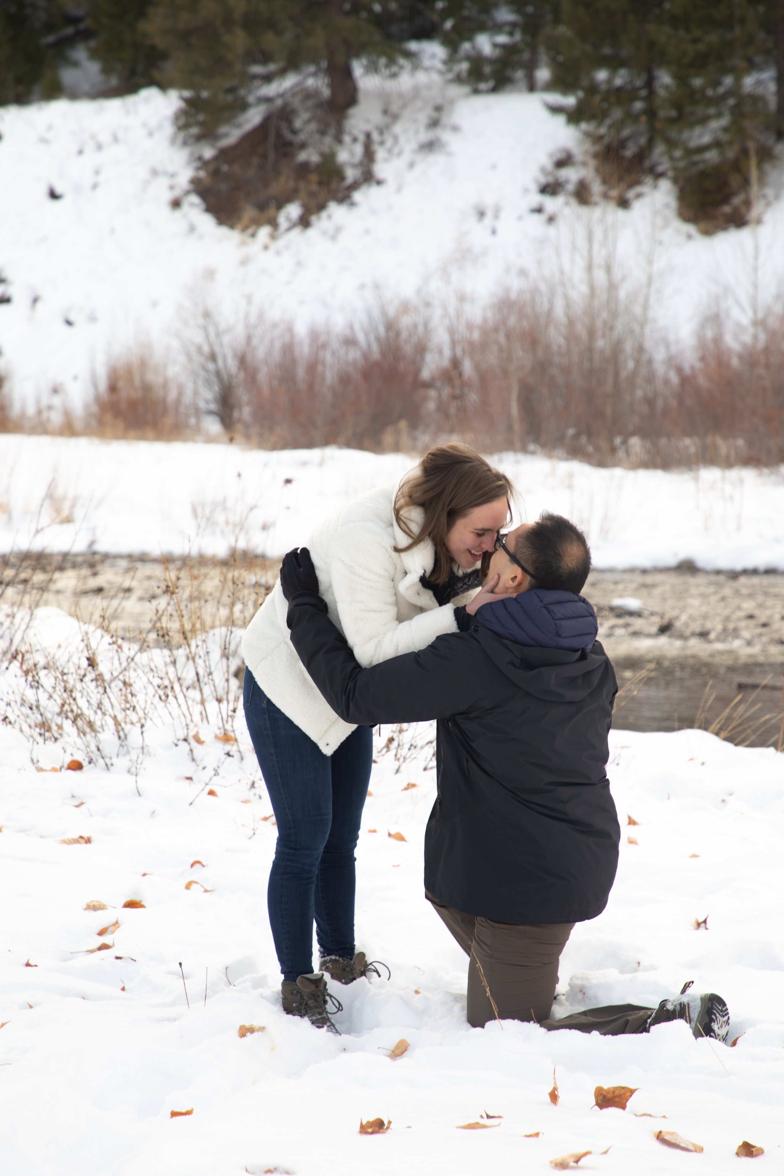 Nate and Hailey’s winter proposal in Ketchum, Idaho