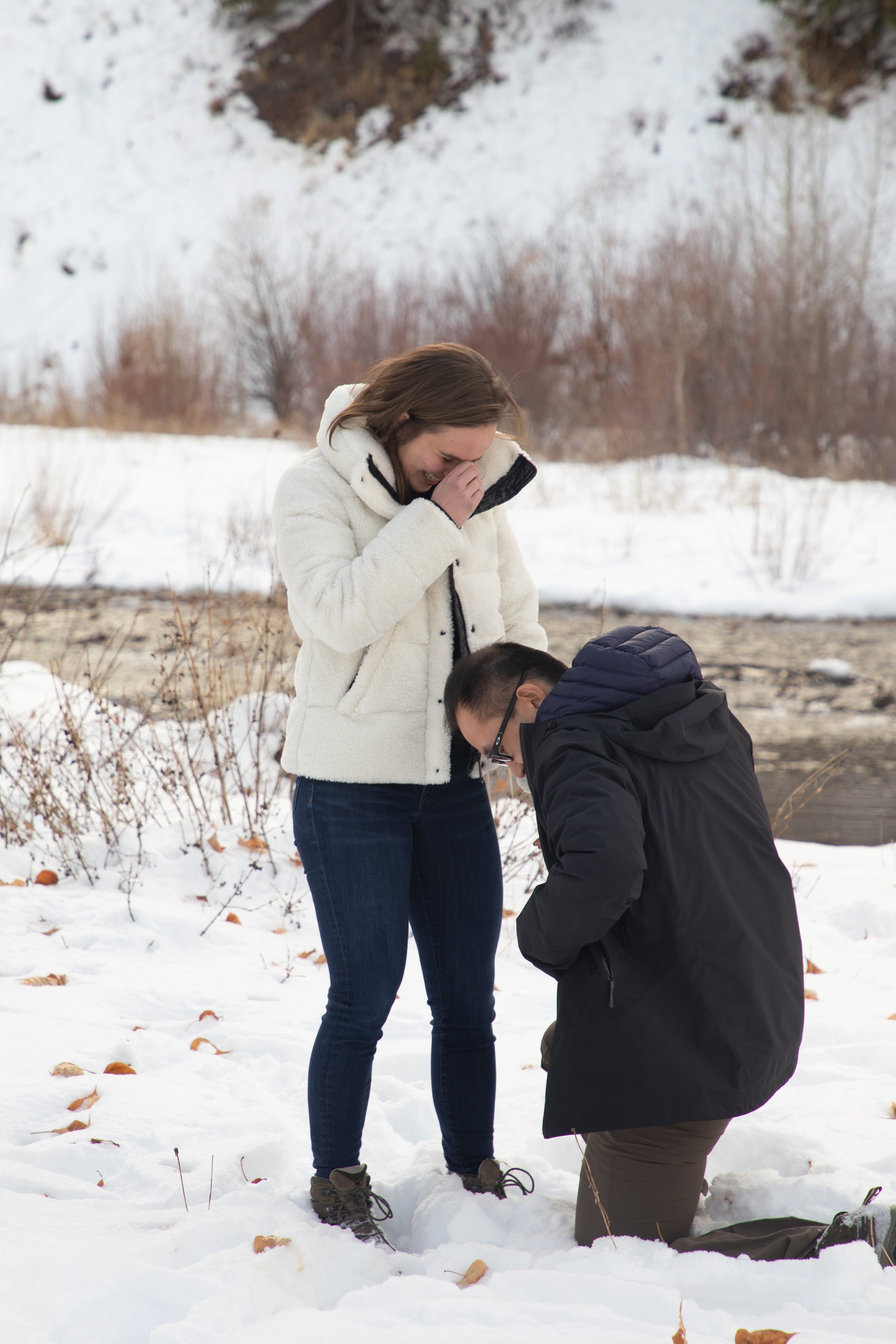 Nate and Hailey’s winter proposal in Ketchum, Idaho