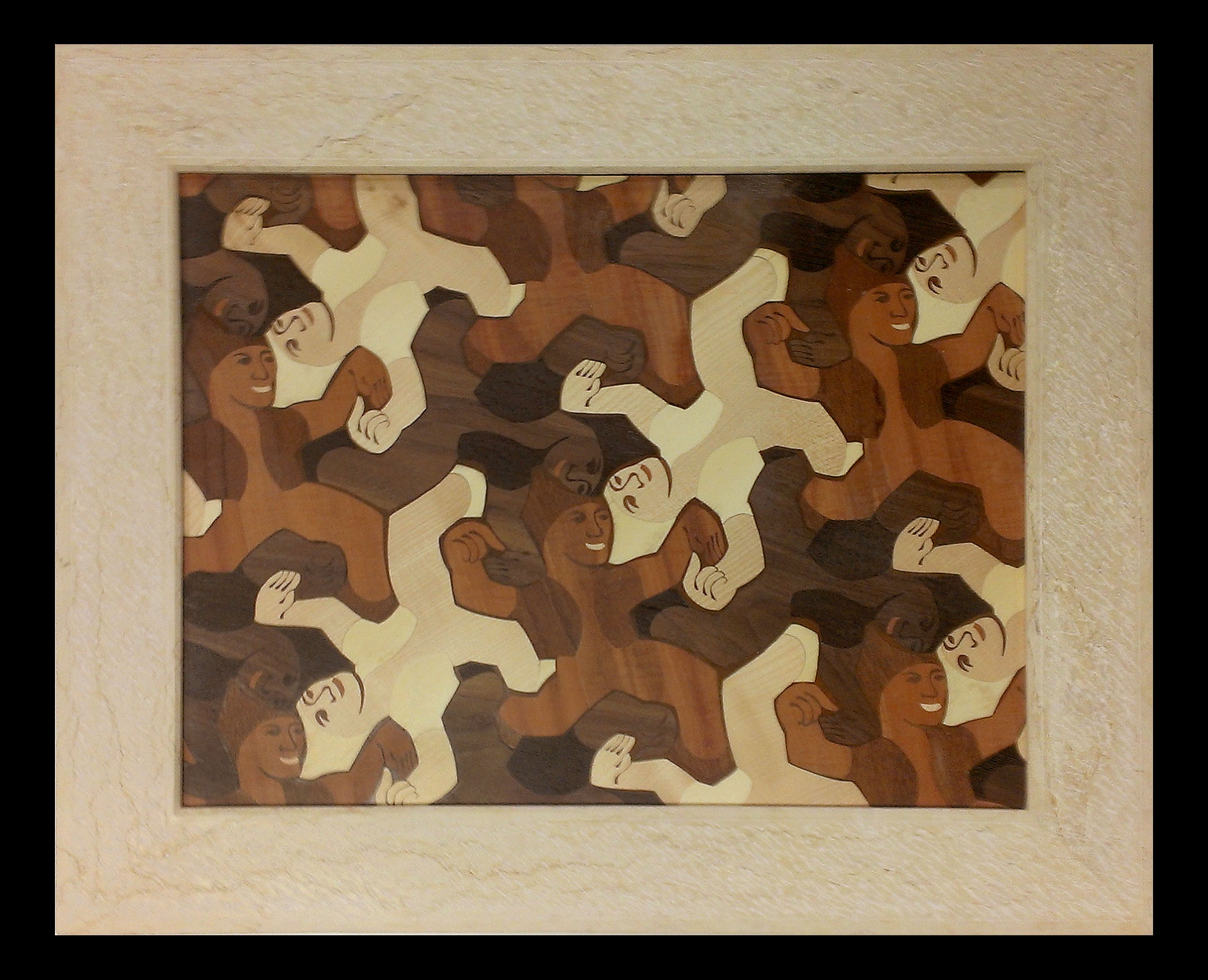 Marquetry Panel with Halila Limestone Frame