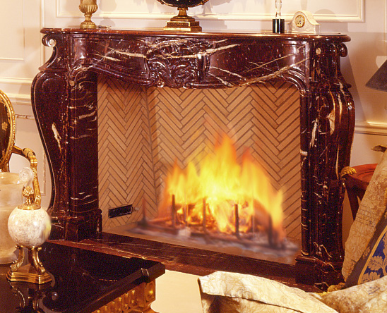 fireplace surround in rouge griotte marble