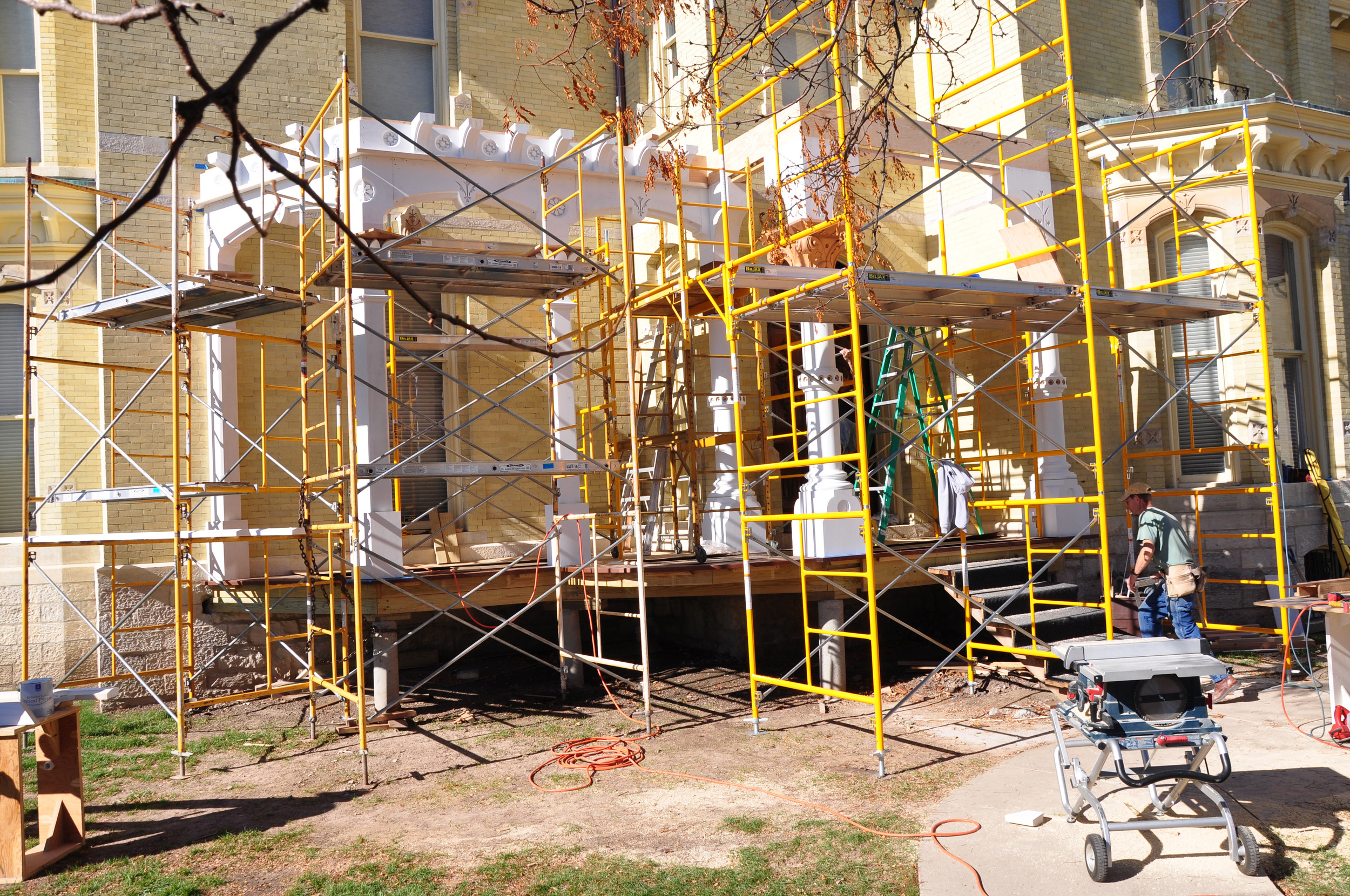 Progress shots of the porch reconstruction