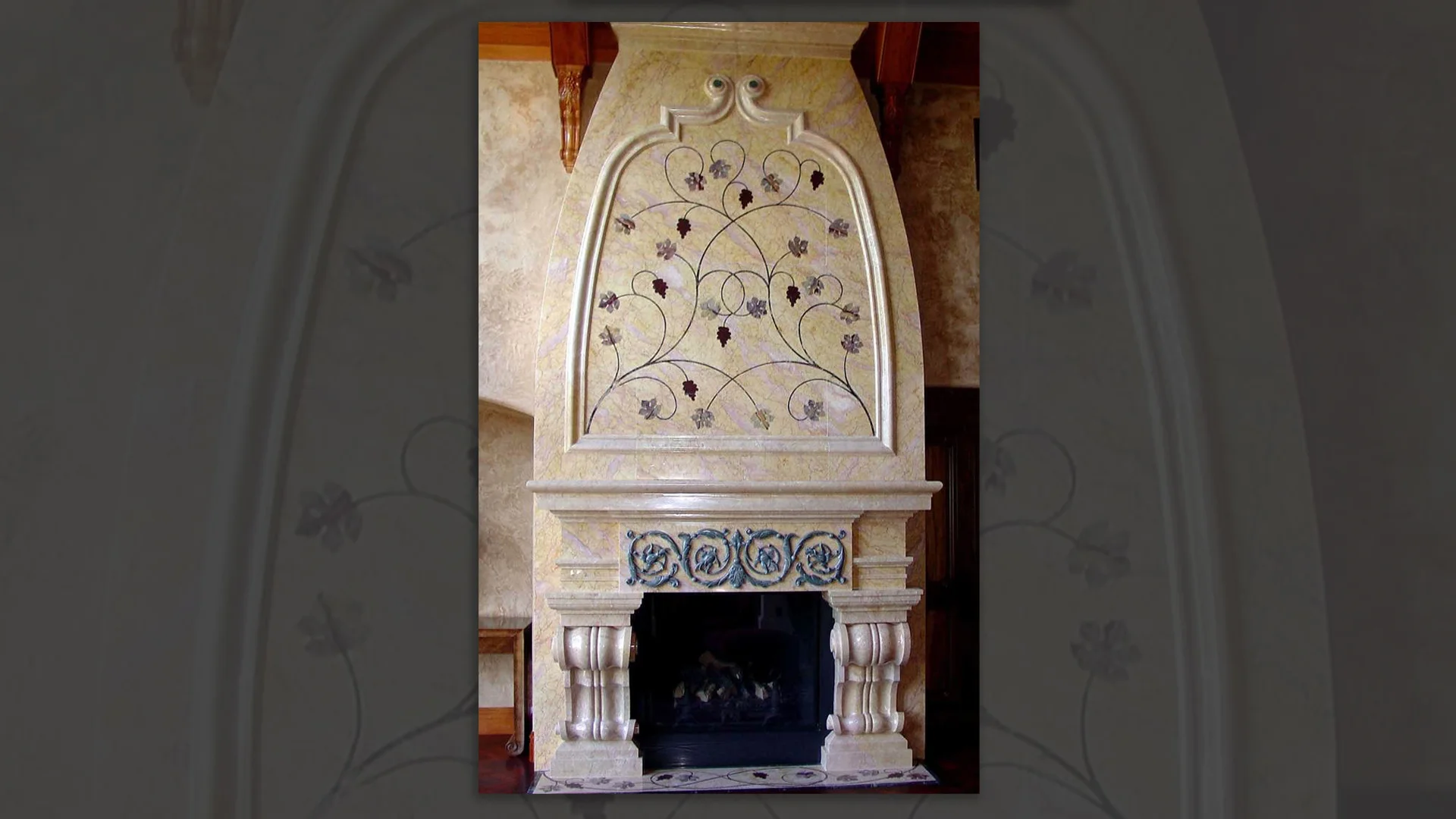 Fireplace Surround with Pietra Dura