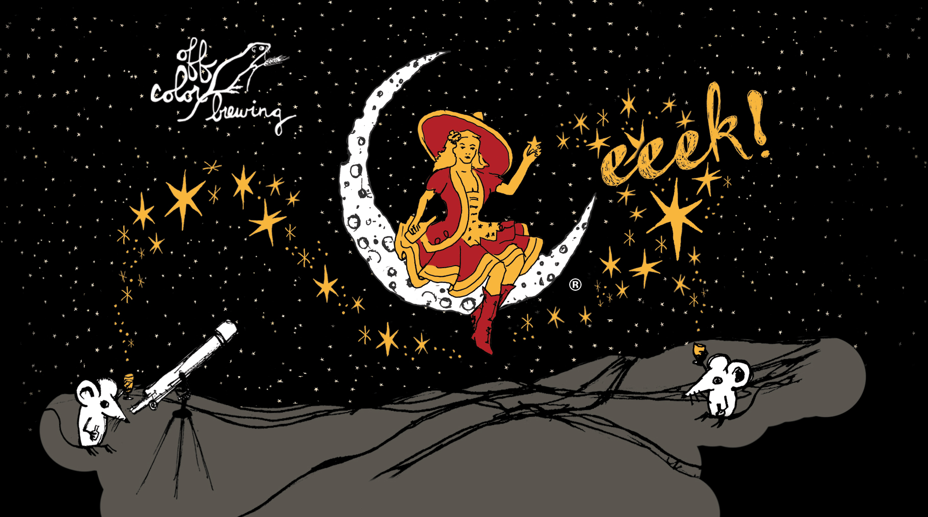 For years whenever people asked what our favorite beer was we'd say High Life. (And not only because they'd send over cases of High Life when we said it.) A couple years ago we approached Lisa Zimmer at Miller about brewing a collaboration together. Big meets small. Technical acumen and resource meets magic and wishful thinking. Because at the end of the day, we're all brewers. Beer is beer and it's high time the trope of us vs them is replaced with an understanding of how big and varied the world is. There are more things in the heavens and earth, Horatio, than dreamt of in your philosophy. Turning such a big ship takes time but Lisa was relentless and John was stubborn and cases of High Life kept showing up at the brewery. Finally, in June we went up to Miller in Milwaukee to learn the secrets of the Lady in the Moon, brewed a ludicrously small ten barrel batch of High Life on their pilot system and drank a bunch of High Life. Needless to say, we were giddy. Shortly thereafter, Miller's R&D brewers came down and we brewed Eeek! here in Chicago...and drank a bunch of High Life before drinking even more High Life at Sportsman's Club. As High Life is a pinnacle of technical brewing expertise, we went rustic AF for Eeek!, blending all of our wild acidic and funky mixed cultures together with house lactobacillus and set them loose on base High Life (like) wort. After a month of unregulated primary fermentation, we turned on the jackets and lagered Eeek! for an additional three weeks before bottling conditioning with Champagne yeast. Because, obviously. Aroma is bright tangerine, mild hay, lemon pepper, wild blueberries and pineapple funk. Delicate and perfectly light in body with a groundswell of yuzu-like acidity spiking to a delectable finish of wildflowers and nectar.