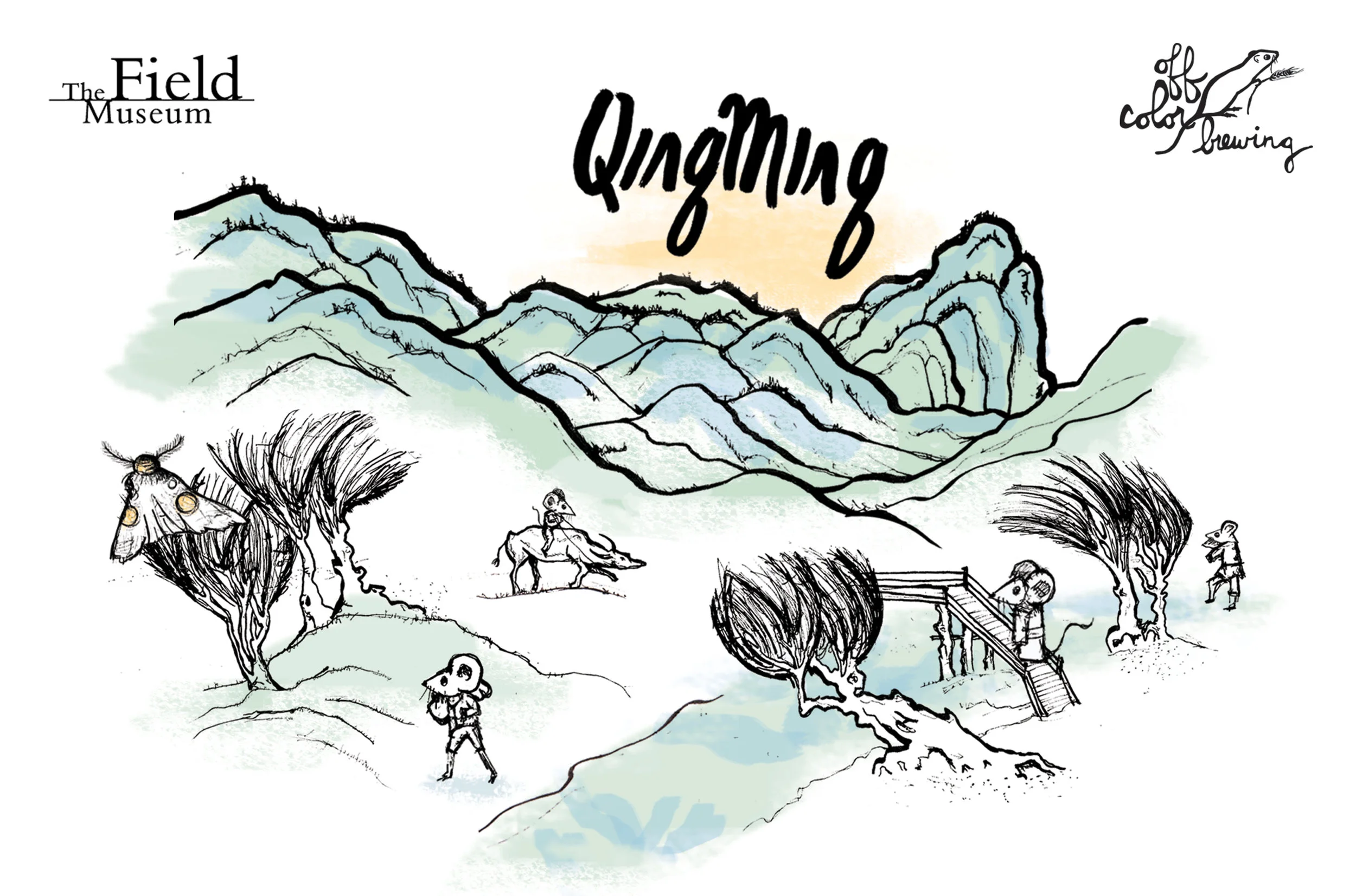 QingMing , 9.5% abv, $16/750mL bottle Inspired by artifacts discovered during archaeological digs in Taixi and a Changzikou tomb dating from the Late Shang/Western Zhou Dynasties circa 1600-722 bce, this a modern recreation of Chang. A stronger, drier herbal version of Li, a sweet, low abv rice- or millet-based "beer." Rather than a strict recreation of a single dig site, we chose to make an amalgam because existing evidence shows a wide range of beverage types were produced... and the federal government decided that many of the ingredients and flavorings being used at the time are not currently legal to use in beer production. Of particular interest, these sites have some very early evidence of mold based sacchrificaton - China's unique contribution to the production of alcoholic beverages. Taste profile is of peaches and lemon rind with fragrant aromas of tea, bubblegum, and sake followed by an onslaught of complex fruit, herbal, and floral character. Body is dry and effervescent with the warming alcohol dissipating quickly from the palate leaving one with the perception of nectar, honey, and perfumed rice.