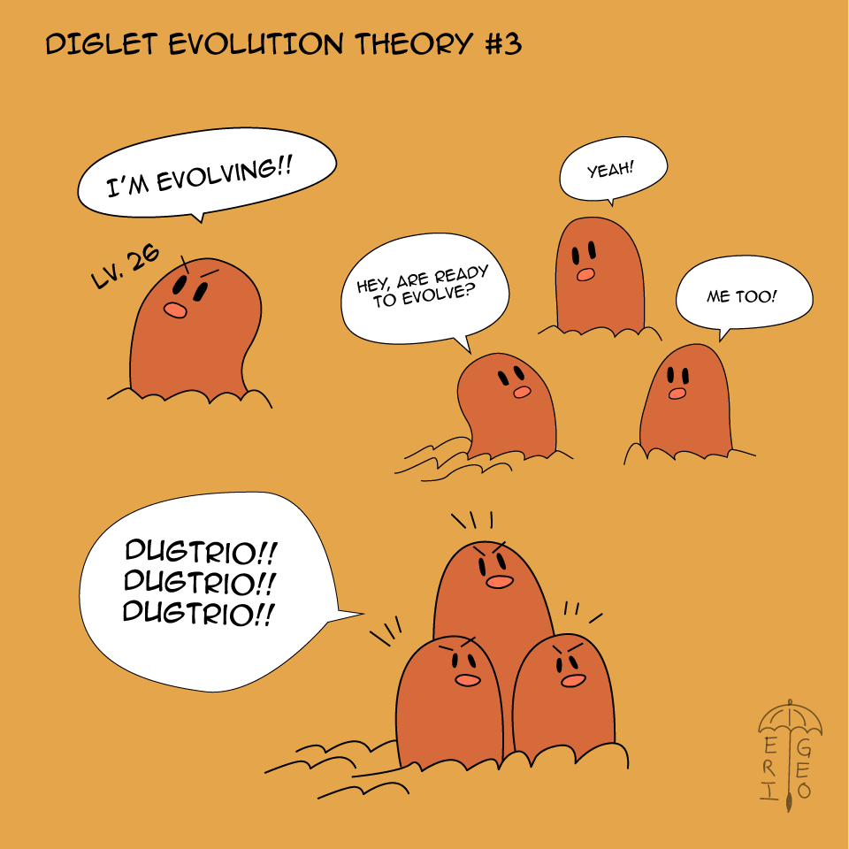 DIGLET EVOLUTION THEORY #3 "When 3 Diglets reach level 26, they group together to become Dugtrio"