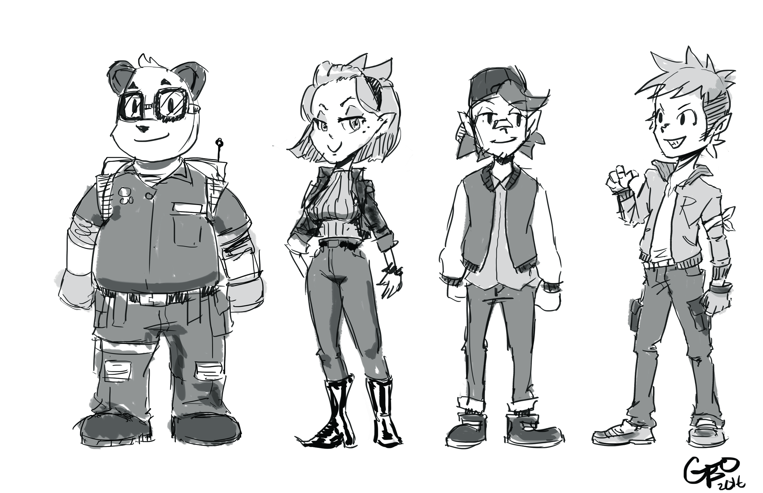 The mechanic trainee, Julie's long time rival and the Rokit Brothers