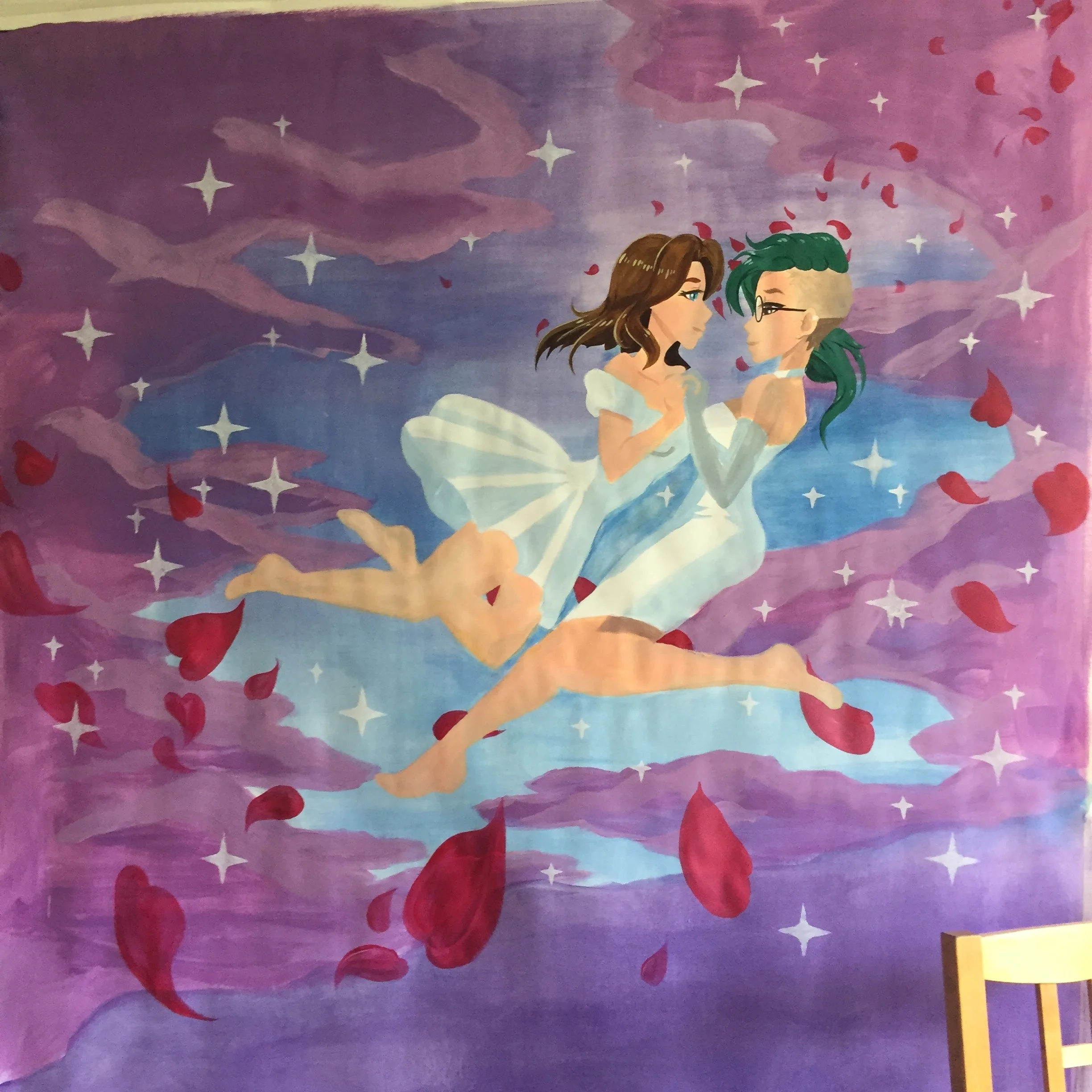 Turned out a success and we used it as a backdrop for the wedding photobooth.