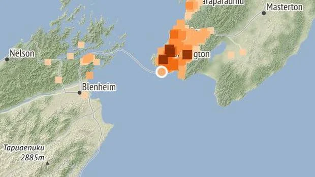 More than 4000 people have reported feeling a magnitude 3.8 earthquake near Wellington. Photo / Geonet NZ Herald