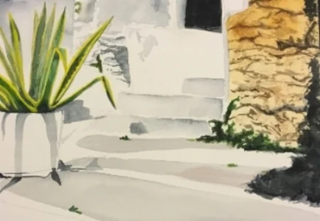 Greece, 12" x 9", Watercolor (Not For Sale)