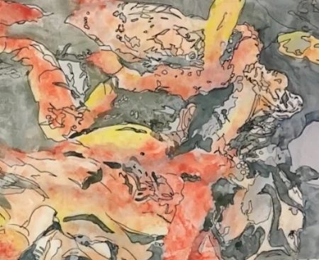 Koi, 11" x 8", Watercolor