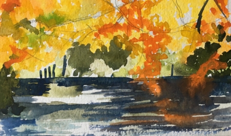 Avalon Series, Autumn, 4 1/2" x 7", Watercolor