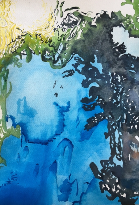 Abstracted world #2, 14" x 10", Watercolor