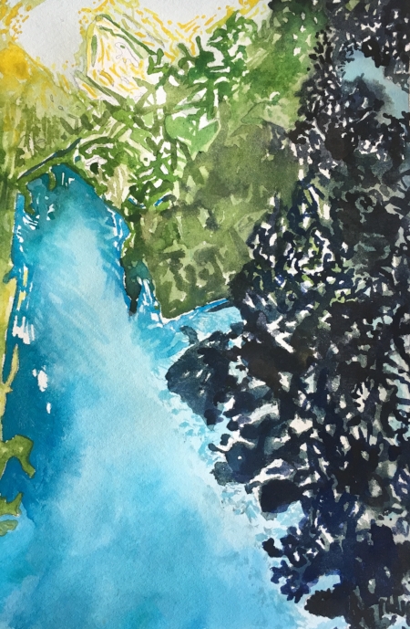 Absrtracted World #1, 9 1/2" x 6 1/2", Watercolor