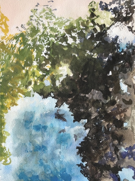 Hecks Reflection #11, 12" x 9", Gouache