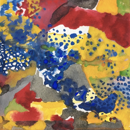 Particles #2, 10 1/2" X 10 1/2", Gouache