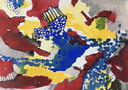 Particles #1, 11 1/2" x 14 2/3", Gouache