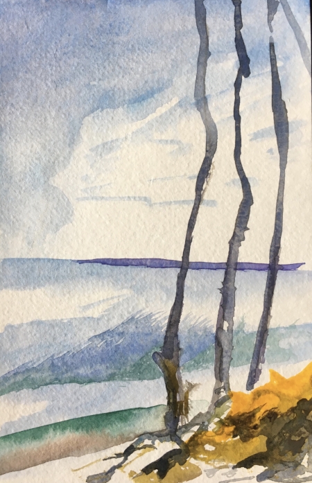 Empty Kings Park Bluff, 8 1/2" x 5 1/2", Watercolor