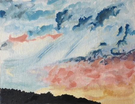 Northport Sun sets..., 8" x 10", Mixed Media