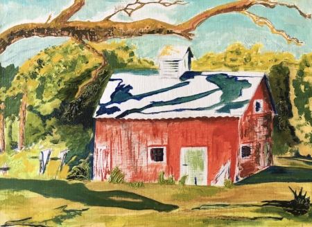Barn #28, 9" x 12", Oil on Canvas