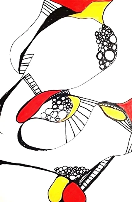 Yoga Movements #11, 9" x 8", Ink