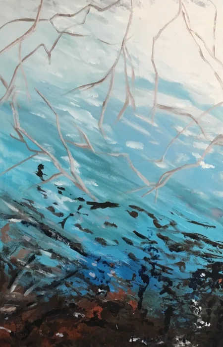 Reflect Branches, 36" x 24", acrylic