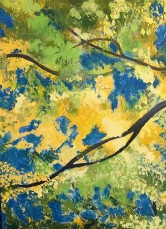 Yellow Lime Trees, 40" x 30", acrylic