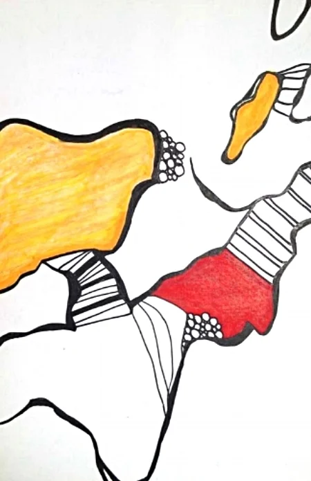 Yoga Movements #10, 9" x 8", Ink
