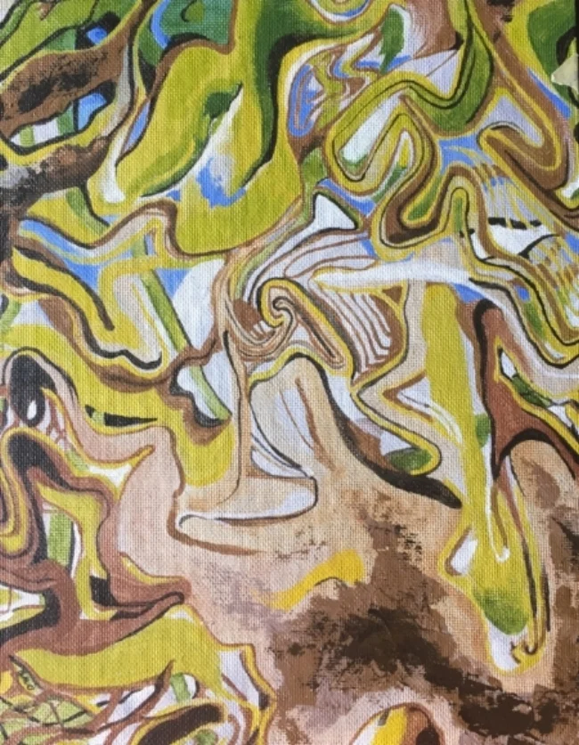 Smithtown, NY, Lime Green, 11" x 9", Acrylic
