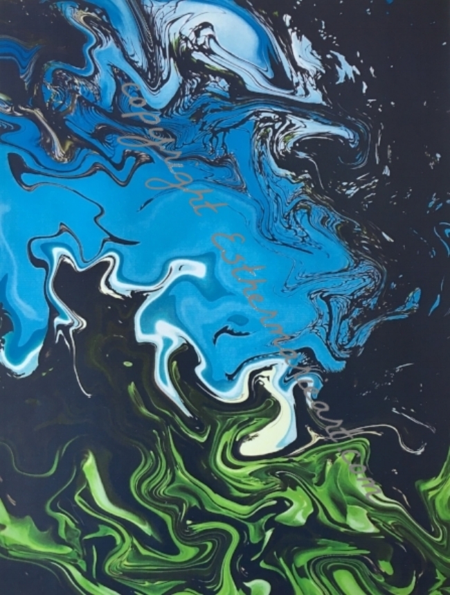 Pipeline, HI - Blue, 10 1/2" x 7 1/2", Digital Image