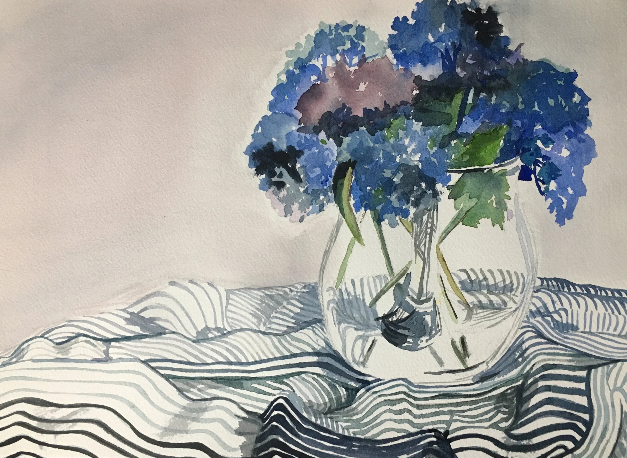 Those Stripes, 10" x 14", watercolor