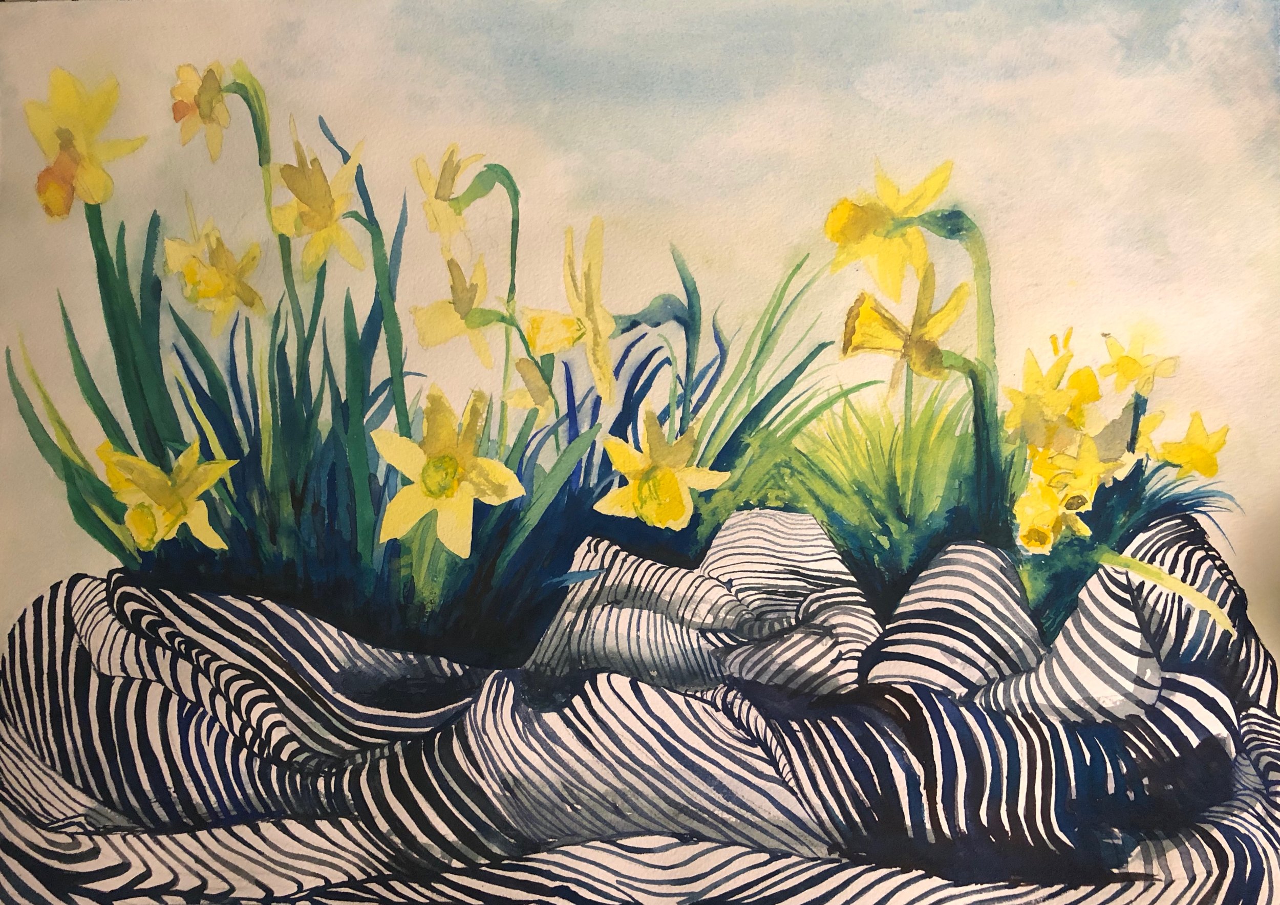 Tulips, 18" x 24", Watercolor