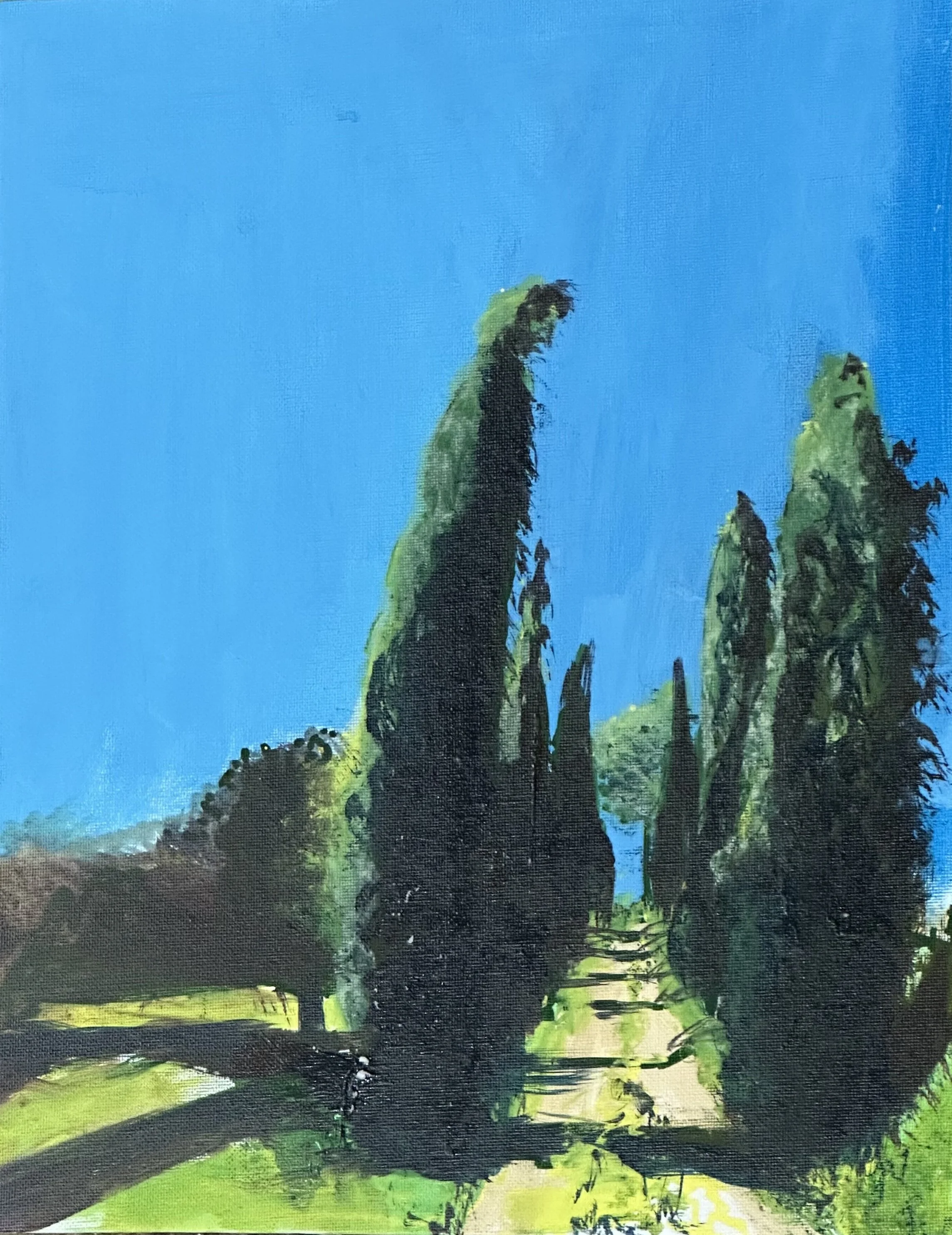 Casale Polegri Vineyard Entrance, 18" x 11”, Acrylic   